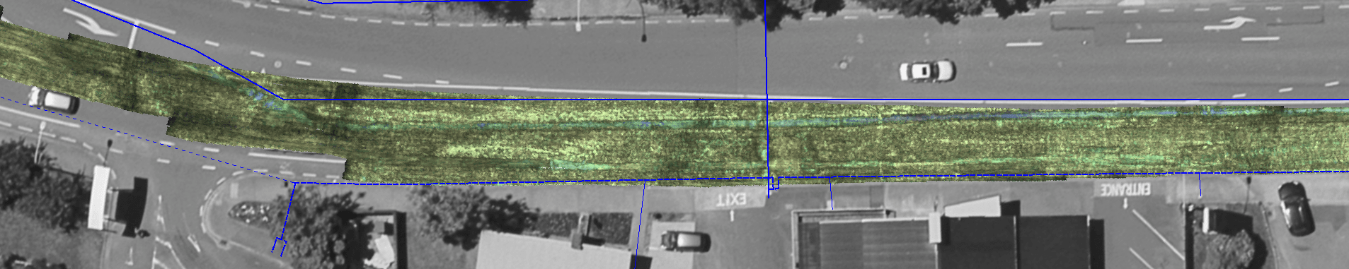 Impulse Radar Raptor45 Array Gpr: Ac Watermain Location Designation 7 Array Gpr Scan With Council Water Gis